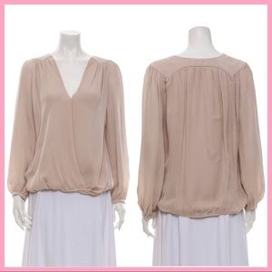 PARKER | Ivory Silk Faux Wrap Blouse